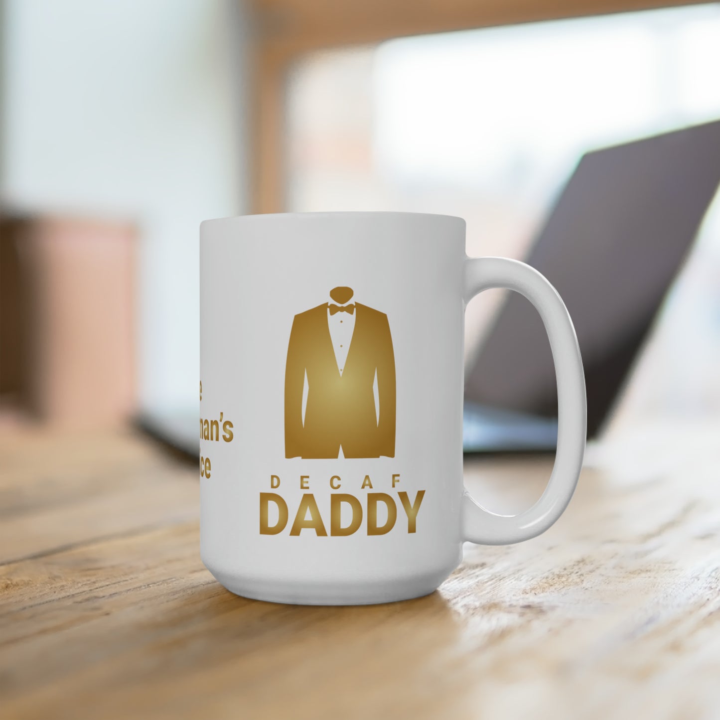 Large DADDY white/gold Ceramic Mug 15oz