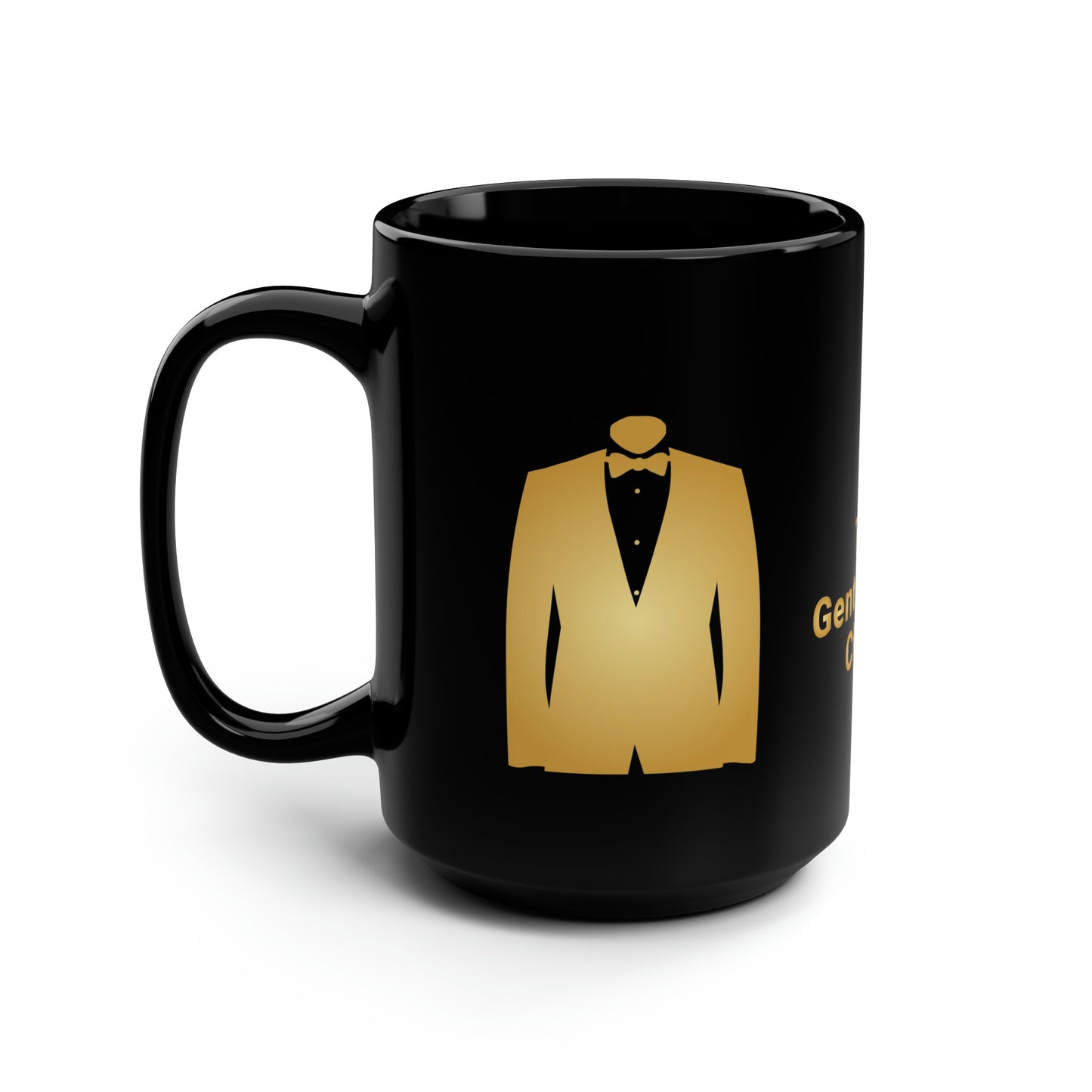 Gold TUX Black Mug, 15oz